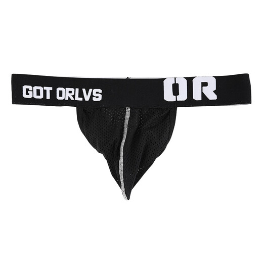 Please Confidential Shipping GAY Underwear Men's Strapless Thong Hollow See-through Mesh Exposed Buttocks T M 152 Mesh White