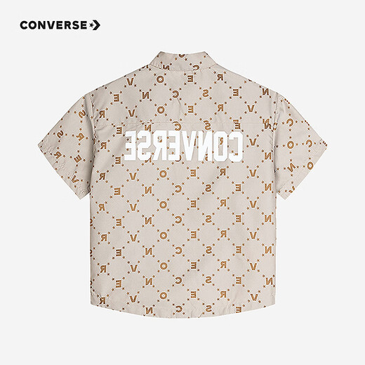 Converse children's clothing short-sleeved cardigan shirt for boys and girls summer new children's printed short T-shirt oatmeal color 110/56 recommended height 104-110cm