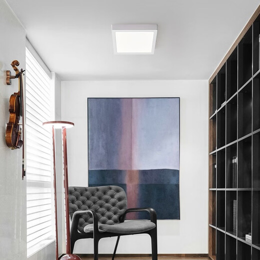 Deng Ling led surface mounted small panel light square downlight ultra-thin flat panel ceiling light fixture surface mounted square 21cm-white light 18W
