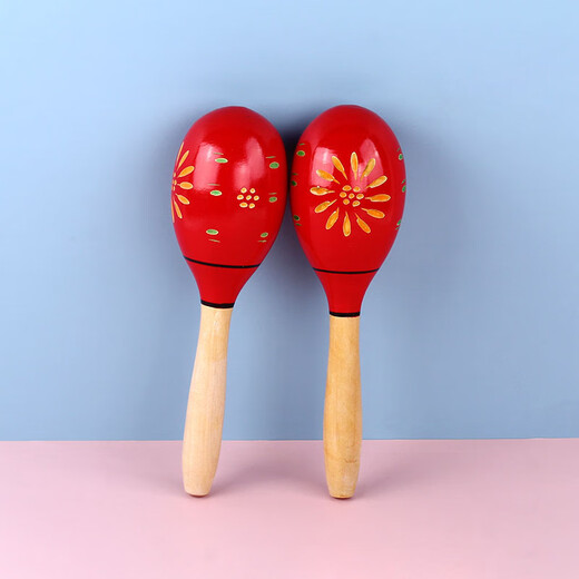 Drei-Farben Kokosnussbaum Sand Hammer Frühschulbildung Percussion Instrument Sandball Kinder Drei-Farben Kokosnussbaum Sand Hammer Drei-Farben Kokosnussbaumand Hammer 24 cm (1 Paar)