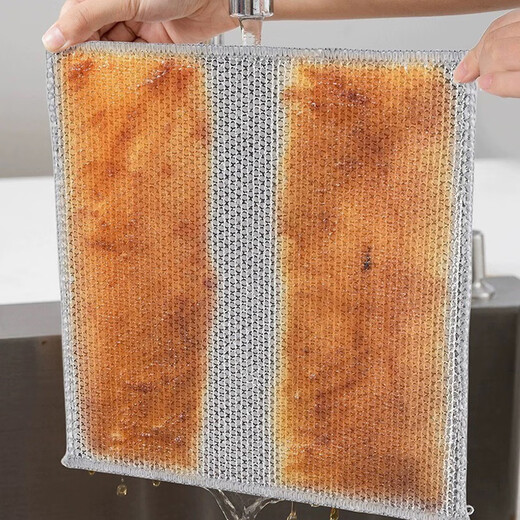 Xiwuyu strong mesh rag household pot scrubbing artifact is not easy to stain oil dishwashing cloth scouring pad replaces steel wire ball 3 pieces