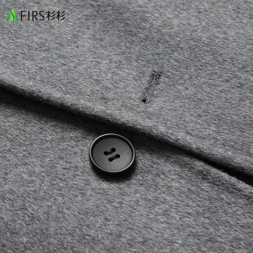 Shanshan [100% lana] Cazón de lana de doble cara otoño e invierno Long Breakbreak Break Coat Men's Black M