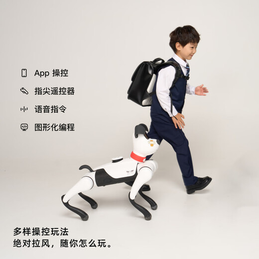 WEILAN BabyAlpha Chat系列 蔚蓝阿尔法机器狗 人工智能机器狗 具身智能机械狗 仿生四足机器人 AI机器狗 Chat Plus 64G+128G 星光白