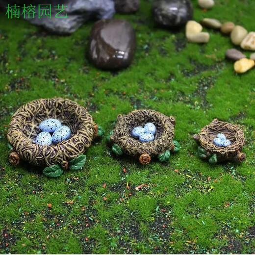 Phoebe gardening micro-landscape ornaments bird resin crafts cute simulated bird's nest gardening bonsai decorative bird eggs medium orange bird