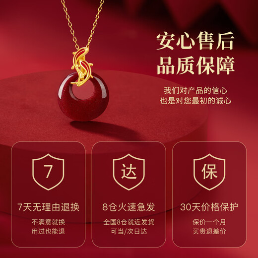 Zhen Shang Silver Chinese Gold Zodiac Year of the Horse Koi Cinnabar Peaceful Buckle Silver Necklace for Girls Japanese Zodiac Year Gift for Girlfriend