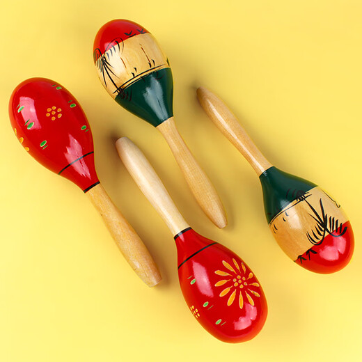 Drei-Farben Kokosnussbaum Sand Hammer Frühschulbildung Percussion Instrument Sandball Kinder Drei-Farben Kokosnussbaum Sand Hammer Drei-Farben Kokosnussbaumand Hammer 24 cm (1 Paar)