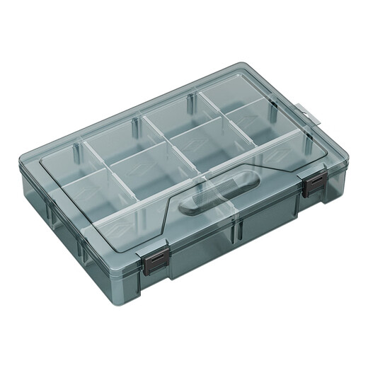 XMSJ parts box plastic multi-compartment storage screw box tool classification electronic parts drill accessories thickened lattice box-upgraded reinforced ribs thickening without division-grid small size
