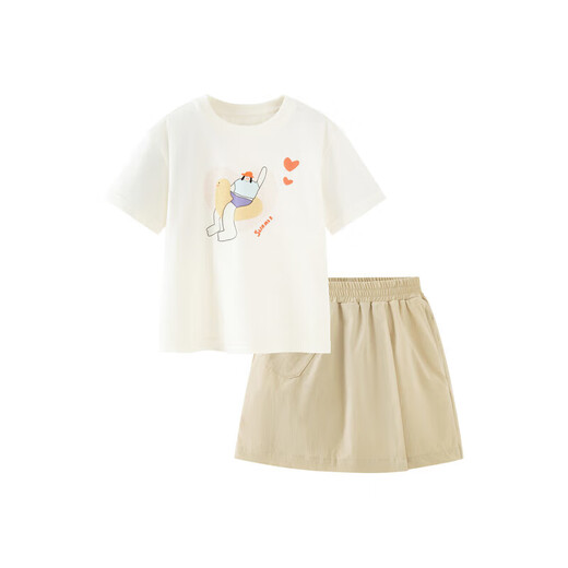 Mini Bala [cool quick-drying] Girls Summer Antibacterial Set Baby Short Sleeve Two-Piece Set