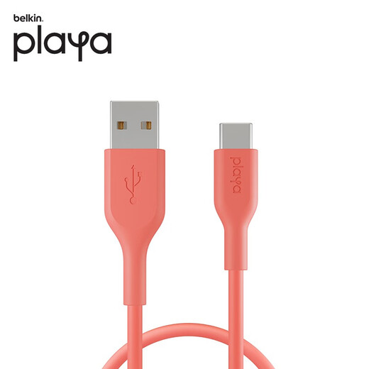 Belkin (BELKIN) USB-IF certified Type-c interface fast charging data cable USB-A to USB-C car carplay suitable for Apple iPhone 16/15 playa A to C data cable 1 meter coral red PVC
