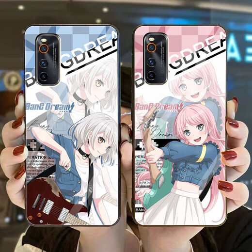 赫致（HEZHI）适用vivoy52s邦邦BangDream手机壳OPPOa58真我一加华为苹果14玻璃 v1449市谷有咲钢化玻璃壳 vivo型号记得发给客服