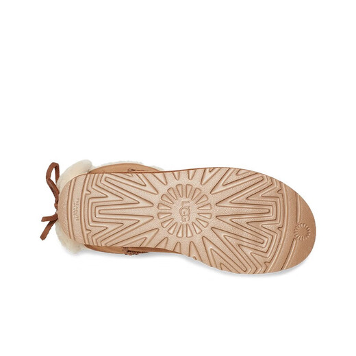 UGG秋季女士舒适时尚平底保暖迷你双蝴蝶结款休闲雪地靴 1127130 CHE | 栗色 38