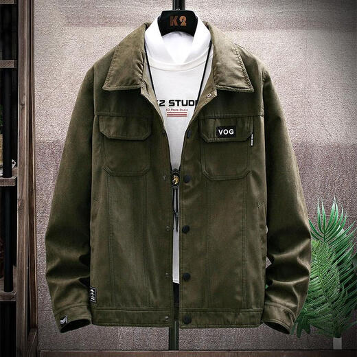 欣垚麂皮绒牛仔外套男士秋冬季工装夹克男装加绒加厚修服装服饰5折券 [常规]K12801卡其 XL