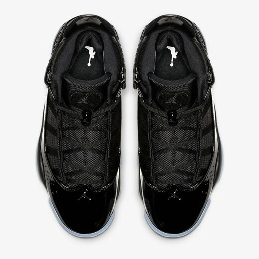 AJ乔丹（nike Air Jordan）JORDAN 6 RINGS 乔6 轻量缓震 透气耐磨 22年新款 男士实战篮球鞋 黑/冰蓝322992-011 标准40.5/US7.5