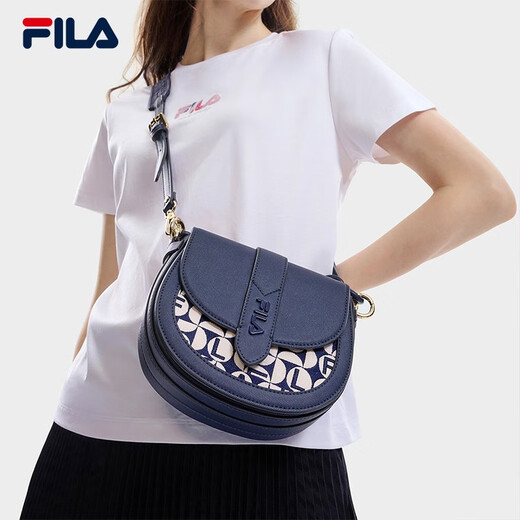 FILA Official Women's Bag Crossbody Bag Autumn Fashion Casual Shoulder Bag Saddle Bag Legend Blue-NV XS