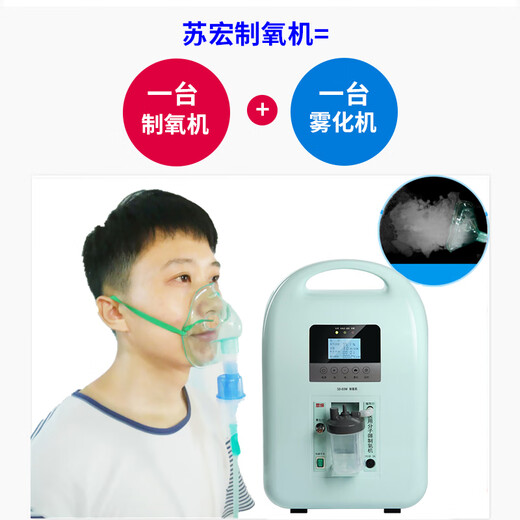 苏宏制氧机家用老人医用级3L升吸氧机家庭医疗用氧气机便携雾化 [新款标准款]医用级3升带雾化+