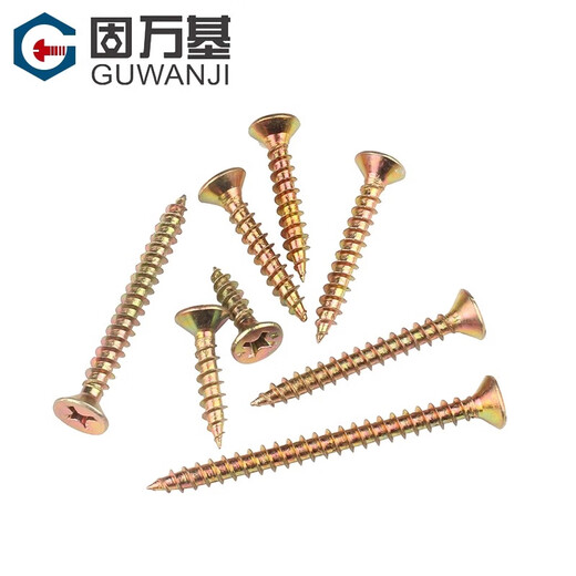 Guwanji Cross Crowe Creave Counter-головка деревянная винт Цинк плюс твердое волокно панель для ногтя сухой стена гвоздь плоская головка деревянная саматочная винт M3.5x16 [1 мешок около 687 штук]