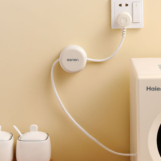 右客免打孔厨房收纳绕线器家用电器理线器插头固定器缠绕线电源线整理 简约白