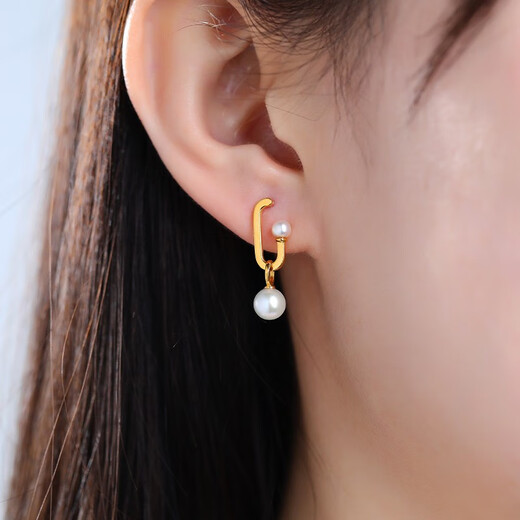 Chiba Jewelry 18K Gold Freshwater Pearl Pendant Love Garnet Necklace Cute Neck Jewelry for Girlfriend’s Birthday 18K Gold Turquoise Pendant