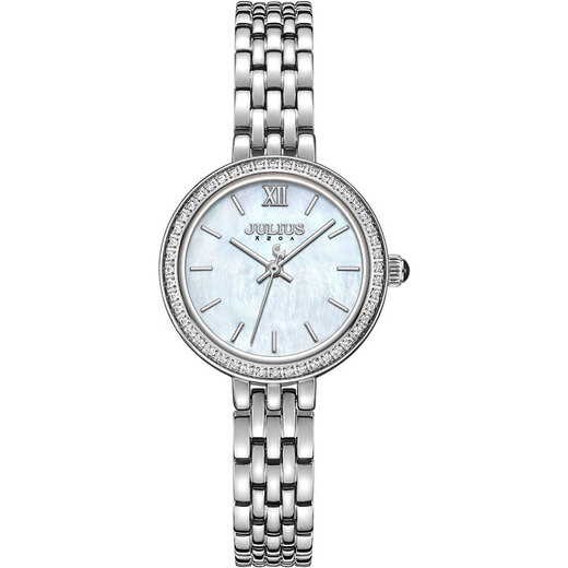Julius Fashion Light Luxury Niche Watch Women's Mother of Pearl Quartz Waterproof Women's Watch 1421 Rose Gold