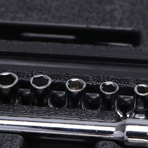 史丹利（STANLEY）35件6.3mm公制套筒棘轮扳手工具箱套装小飞汽修快速套筒扳手组套 94-691-22