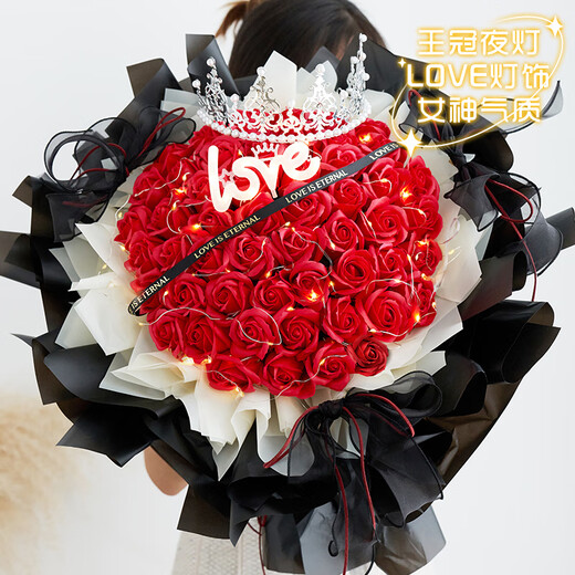 Chuduo 52 rose everlasting soap bouquet birthday gift delivered in the same city for wife wedding anniversary adult gift non-flowers