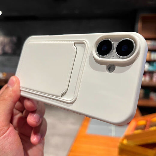 果不凡适用苹果16手机壳磨砂软壳可插卡iPhone16proMax硅胶保护套防摔16plus全包卡包钱包纯色简约防指纹 【黑色】-磨砂卡包软壳 苹果16