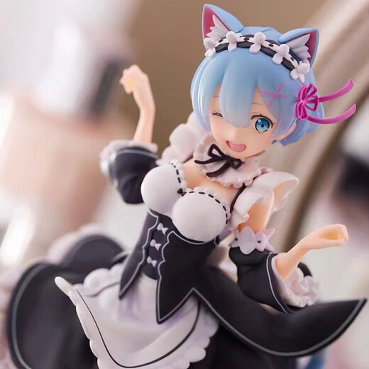 Ventilateur Little Bear re de zéro à différent de la vie mondiale Rem Figure Cat Ear Maid 2D Rem Ornement Cartoon Model Cake Rem [Version MX] 13cm