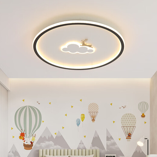 玛拓米迪儿童房间灯云朵护眼主卧室灯led吸顶灯简约现代男孩女孩新款灯具 白色云朵小鹿50CM-50瓦 LED三色调光