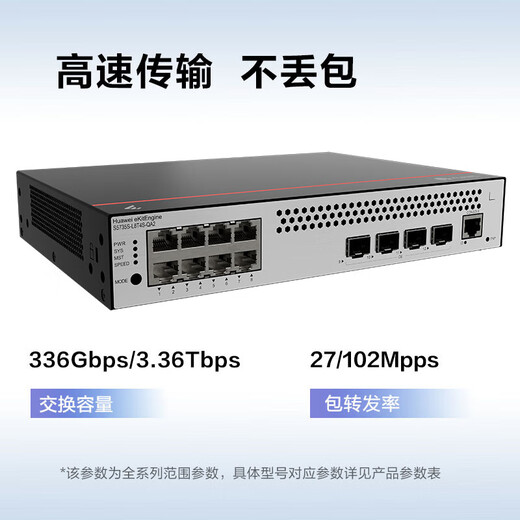 Conmutador Gigabit de clase empresarial Kunling de Huawei (HUAWEI) 8 puertos 24 puertos 48 puertos concentrador divisor de red Ethernet de núcleo administrado de tres capas S5735S-L8T4S-QA2 8 puertos + 4 Gigabit versión optimizada óptica de redes de alta velocidad para oficinas de campus de pequeñas y medianas empresas