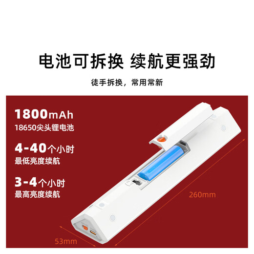 Yaou Magnetic Wall Lamp Student Dormitory Bedroom Desktop Bedside Wireless Type-C Charging Plug-In Dimming Long Life Night Light Black Touch Model 1800mAh (3 Pack)