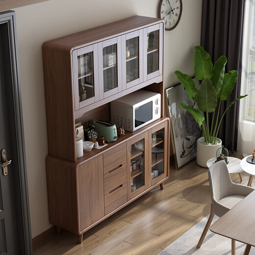 Rayle Chinese Ligne de plateau en bois massif Thé et armoire à vin moderne armoire de rangement de cuisine simple moderne Room de maison contre le mur DJ5012 combinaison 120 * 40 * 200cm