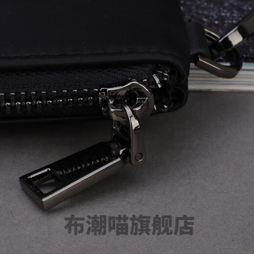 Herrenhandtasche kleine Herrenhandtasche Clutch Handtasche Handtasche Handtasche Handtasche Handtasche Handtasche Handtasche Handtasche Mobile Brieftasche Lange Reißverschluss Oxford Stoff Leinwand kleines blaues Logo