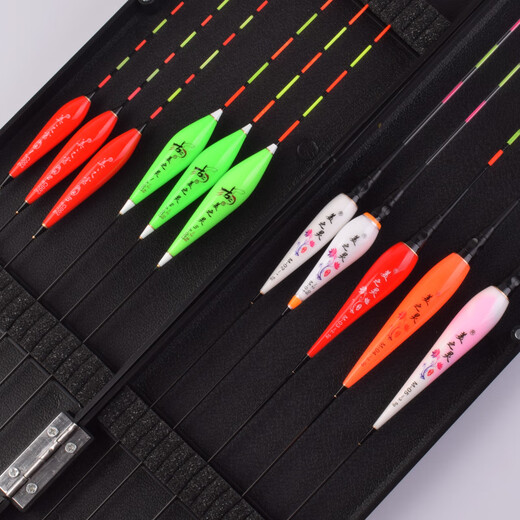 Beauty Spirit 5 luminous floats + 6 daytime floats with a float box and fish float set. Hook-biting and color-changing electronic luminous floats for night fishing. A comprehensive wild fishing set. 5 luminous floats that do not change color + 6 daytime floats + float box.