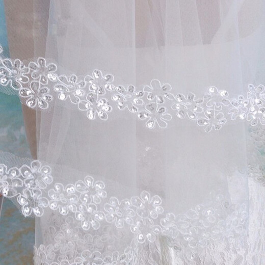Muden New Style Bride European и American Sequin Кружевая кружевная завеса
