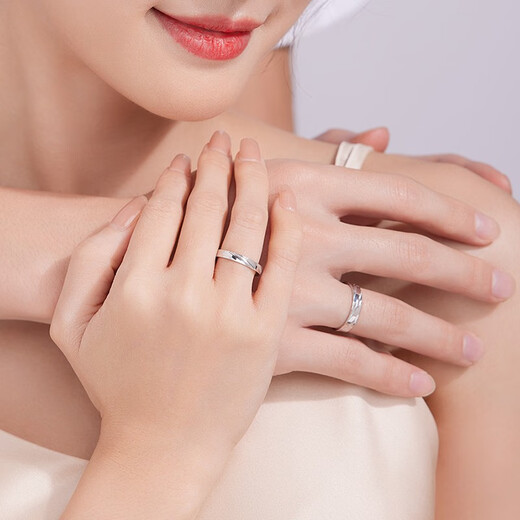 Liuguifu Jewelry platinum ring for men and women PT950 surround ring couple model platinum wedding birthday gift ring 3.75g women's model