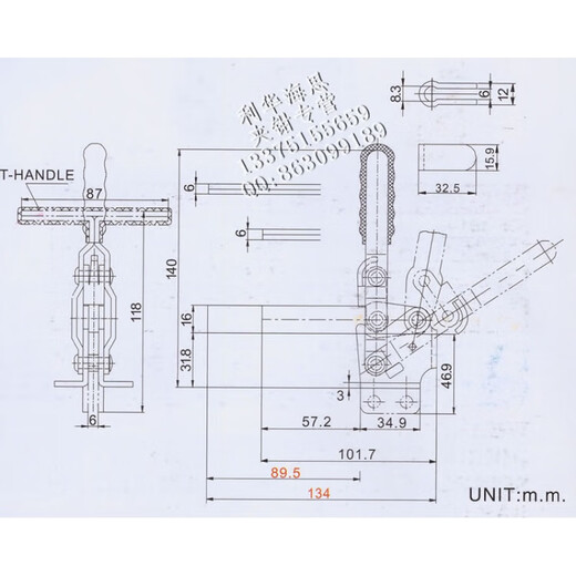 Jiagang Vertical Clamp CH-12130 12131 12132 Clamp en acier inoxydable CH-12130-SS Elbow Clamp CH-12138