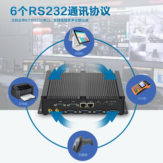 Eipkonghui i5-4278U Industriecomputer-Upgrade, Dual-Netzwerk-6COM-Server, Industriecomputer, lüfterloser Industriecomputer, eingebettet, staubdicht und hochtemperaturbeständig, 8 g/500 gssd