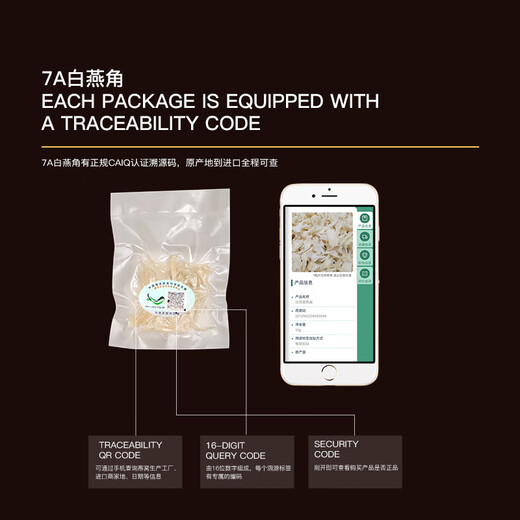 陈氏滋补堂 干燕窝燕角孕妇溯源燕窝干盏燕角50g印尼礼盒营养品滋补品 7A溯源白燕角50g/盒【10g*5袋】