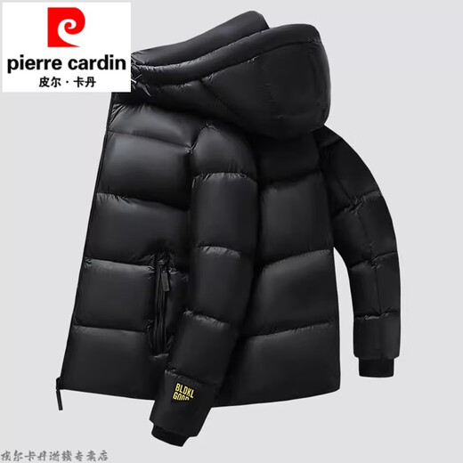 皮尔卡丹黑金棉服男士冬季短款加厚情侣款面包服零下40极寒保暖连帽外套 681黑色 男女同款 L 【125-145斤】