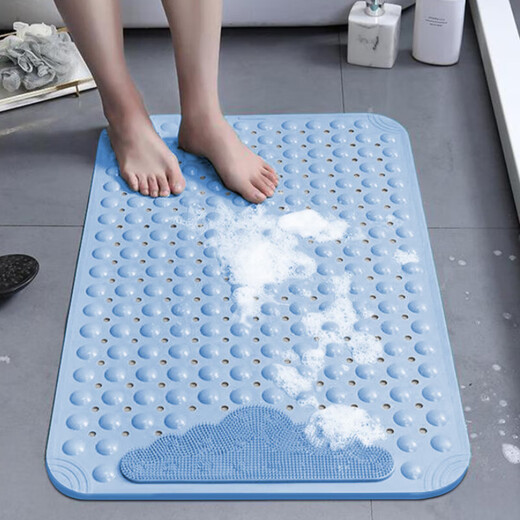
Yierman Bathroom anti-slip mat Shower waterproof foot pad Bathroom anti-slip mat Massage Yunduo Blue 50*80cm