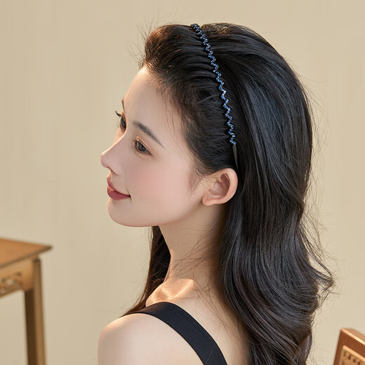 Chimera (CHIMERA) temperament sparkling diamond headband women's face wash headband simple plate long tooth wavy broken hair pressed hairpin girl birthday gift