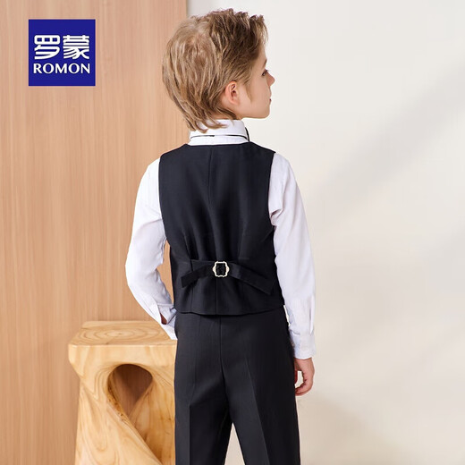 Robe pour enfants Robe Flower Boy Boy Performance Boy Host Host Black Vest Suit Long 130
