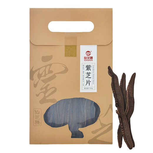 Xianzhilou Ganoderma lucidum slices Red Zhi Zizhi tea soaked in wine and stewed soup can be paired with broken wall Ganoderma lucidum spore powder oil Ganoderma lucidum powder Ganoderma lucidum tea Zizhi slices 100g*1 bag [Expiration date until November 28, 25]