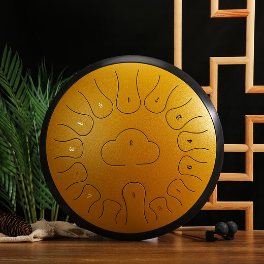 WEIKASI Ethereal Drum Adult 12-inch Steel Tongue Drum Forget-Word Drum Fanyin Drum Drummer Drum Children's Percussion Instrument Upgraded Carbon Steel-12-inch 11-tone Cinnabar Red