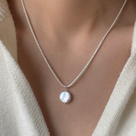Profitez d'abord de (Chuxiang) S925 Silver Baroque Pearl Star Collier Girl Friends Monica La même chaîne de clarbone de luxe léger 1381dz-silver-S925 925 Silver
