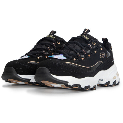 Женская обувь Skechers, новые осенние туфли Panda Panda, модные, модные высотные кроссовки с толстыми толстыми гостями, повседневные туфли с низкой вершиной 11979-Bkgd 35