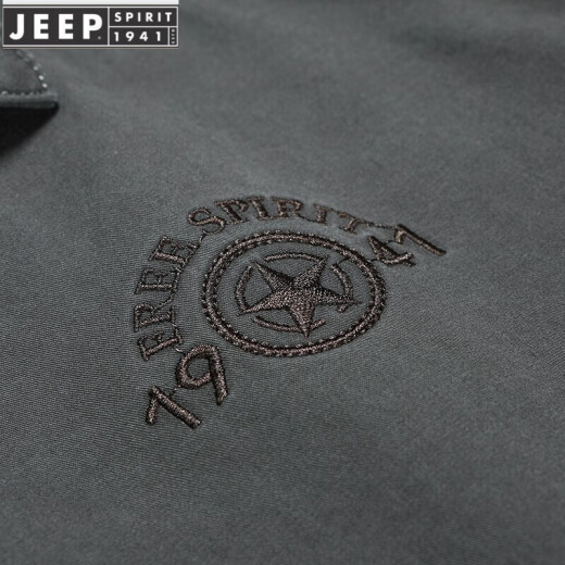 JEEP SPIRIT夹克男外套翻领纯色棉上衣中年男士商务休闲男装褂子外套【易穿搭 7229军绿色 XL 码建议140-155斤
