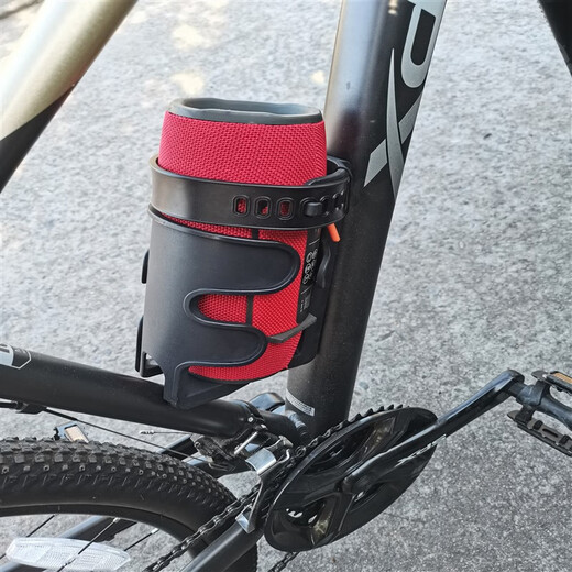 Suitable for bicycle Bluetooth speaker fixed bracket, cycling audio frame, water bottle rack, mountain water cup rack, water bottle rack, A49 single cup holder-Dark Night Black