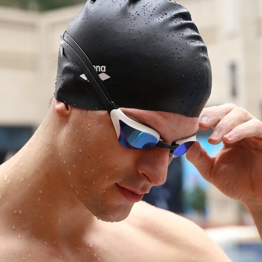 Arena swimming goggles imported professional competition high-definition anti-fog waterproof coating swimming goggles for men and women, blue and white coating, imported with mirror box