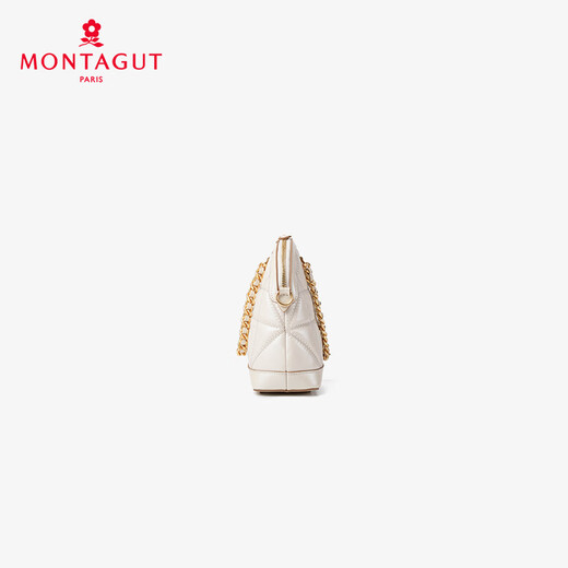 梦特娇（MONTAGUT）女包冬季新款链条包手提小包贝壳包羊皮轻奢单肩斜挎包 椰奶白